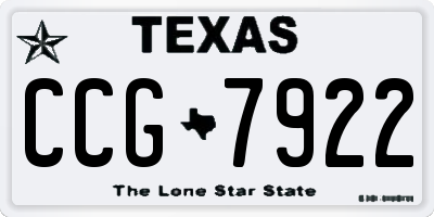 TX license plate CCG7922