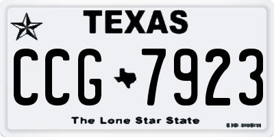 TX license plate CCG7923