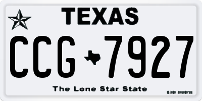 TX license plate CCG7927