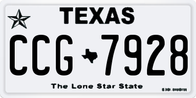 TX license plate CCG7928