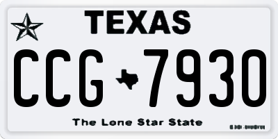 TX license plate CCG7930