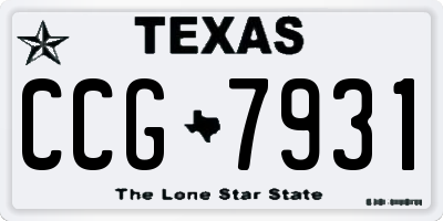 TX license plate CCG7931