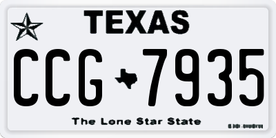 TX license plate CCG7935