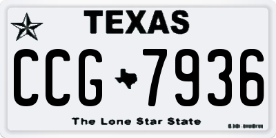 TX license plate CCG7936