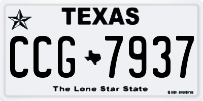 TX license plate CCG7937