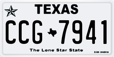 TX license plate CCG7941