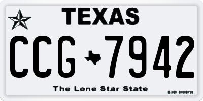 TX license plate CCG7942