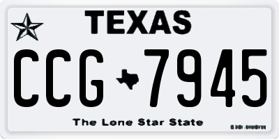 TX license plate CCG7945