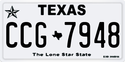 TX license plate CCG7948