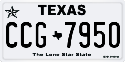 TX license plate CCG7950