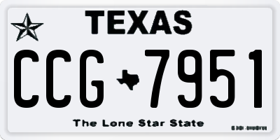 TX license plate CCG7951