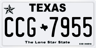 TX license plate CCG7955