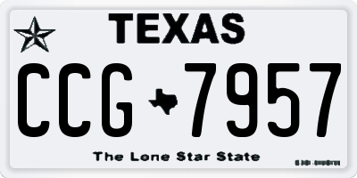 TX license plate CCG7957