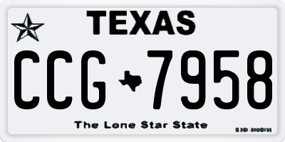 TX license plate CCG7958