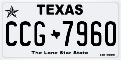 TX license plate CCG7960