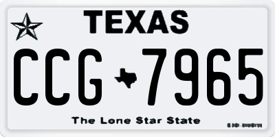 TX license plate CCG7965