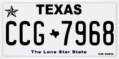 TX license plate CCG7968