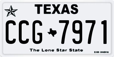 TX license plate CCG7971