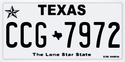 TX license plate CCG7972
