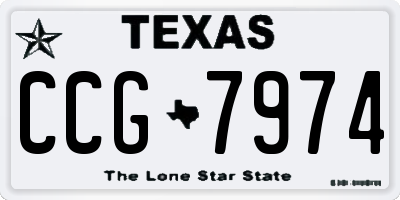 TX license plate CCG7974