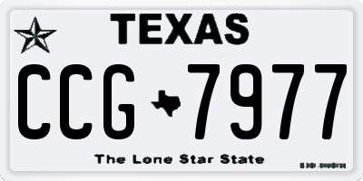 TX license plate CCG7977
