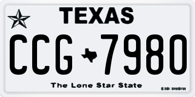 TX license plate CCG7980