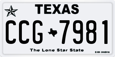 TX license plate CCG7981