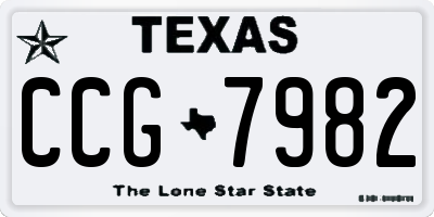 TX license plate CCG7982