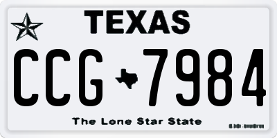 TX license plate CCG7984