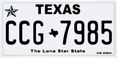 TX license plate CCG7985