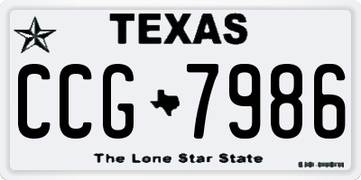 TX license plate CCG7986