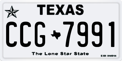 TX license plate CCG7991