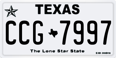 TX license plate CCG7997