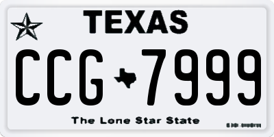 TX license plate CCG7999