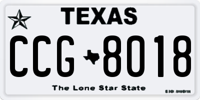 TX license plate CCG8018