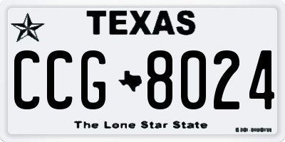 TX license plate CCG8024