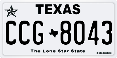 TX license plate CCG8043