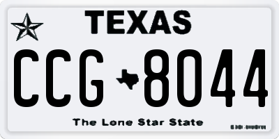 TX license plate CCG8044
