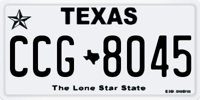 TX license plate CCG8045