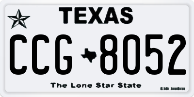 TX license plate CCG8052
