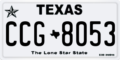TX license plate CCG8053