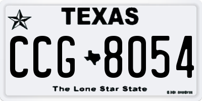 TX license plate CCG8054