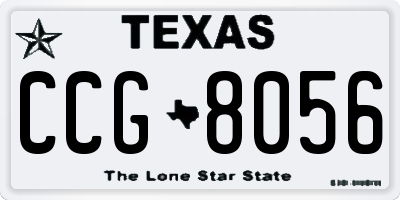 TX license plate CCG8056