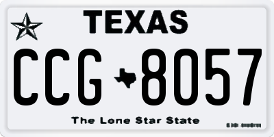 TX license plate CCG8057