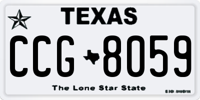 TX license plate CCG8059