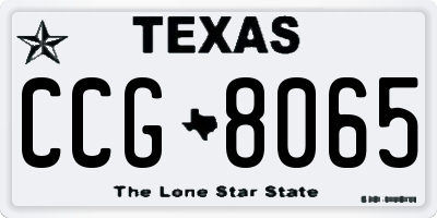 TX license plate CCG8065
