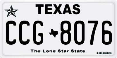 TX license plate CCG8076