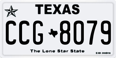 TX license plate CCG8079