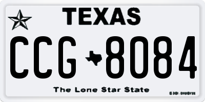 TX license plate CCG8084