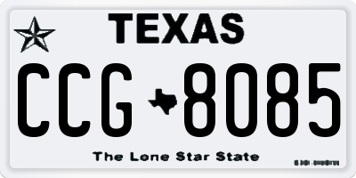 TX license plate CCG8085